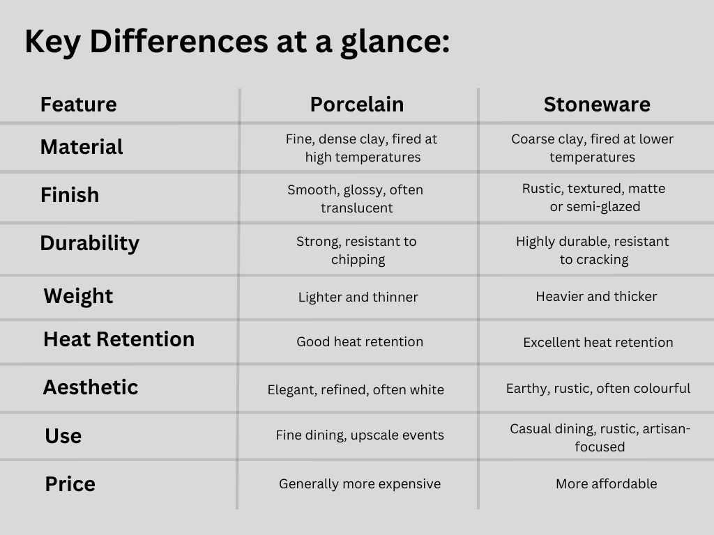 Key Differences Chart