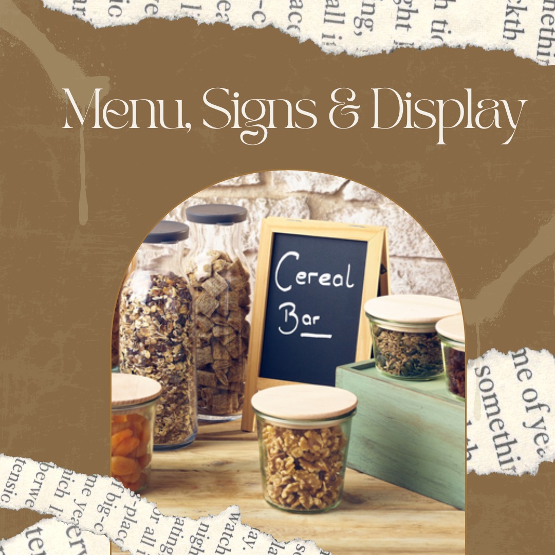 Menu, Signs & Display