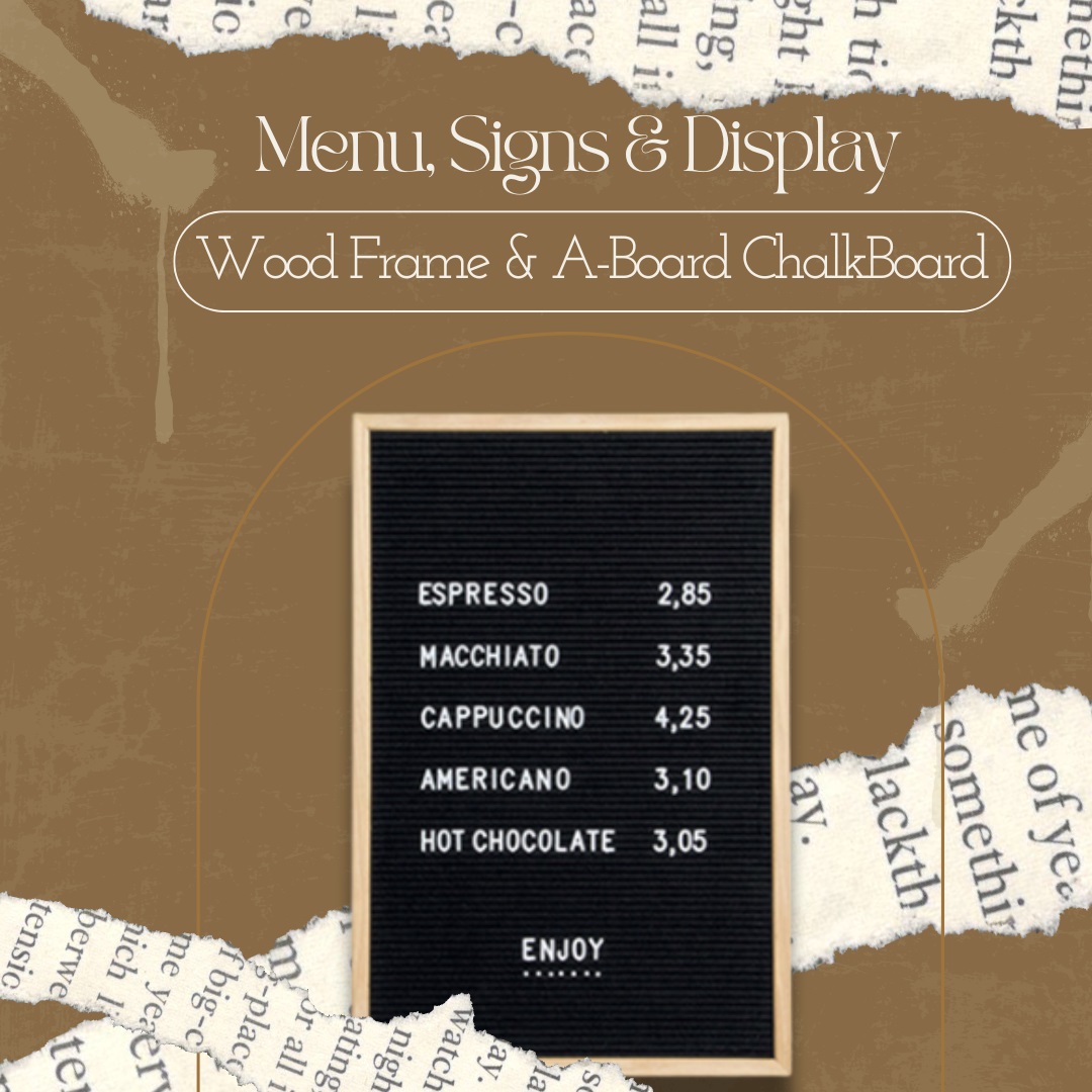 Wood Frame & A-Board Chalkboard