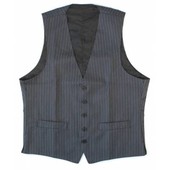 Waistcoat Gent's Black/grey Lined Poly/wool