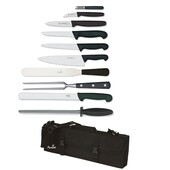 Knife Set Giesser Large With 25cm Cooks Knife In Cotton Wallet