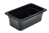 Food Pan Gastronorm Polycarbonate GN1/4 26.5cm X 16.2cm X 10cm Deep Black