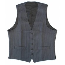 Waistcoat Gent&#039;s Black/grey Lined Poly/wool