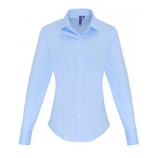 Stretch Fit Cotton Poplin Blouse Long Sleeves