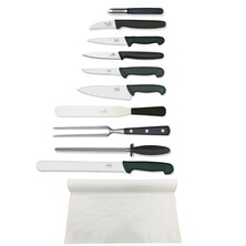 Knife Set Smithfield Large With 20cm Deep Cooks Knife In Cotton Wallet
