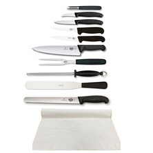 Knife Set Victorinox Large With 25cm Cooks Knife In Cotton Wallet