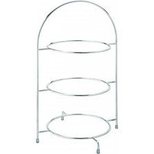SA482~utopia Chrome Plate Stand 3 Tier 43cm To Hold 3 X 26cm Plates P1 