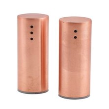 Copper Plated Straight Sided Salt &amp; Pepper Set 7.5cm