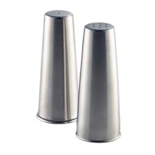 Genware Stainless Steel Conical Salt &amp; Pepper Set