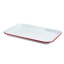 Enamel Serving Tray White 33.5 X 23.5 X 2.2cm