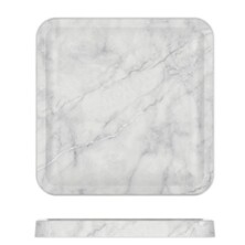 White Marble Agra Melamine Square Tray 23 X 23 X 2cm