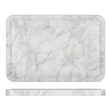 White Marble Agra Melamine Rectangular Tray 34 X 23 X 2cm