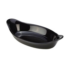 GenWare Stoneware Black Oval Eared Dish 22cm (Box Of 4)