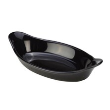 GenWare Stoneware Black Oval Eared Dish 16.5cm (Box Of 6)