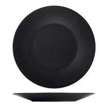 Luna Stoneware Wide Rim Plate Black 27.5cm (Box Of 6)