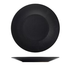 Luna Stoneware Wide Rim Plate Black 21cm (Box Of 6)