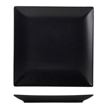 Luna Stoneware Black Square Plate 21cm (Box Of 6)