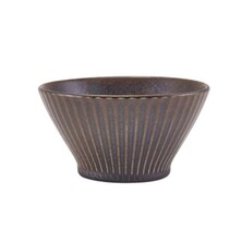 Terra Porcelain Fluted Conical Bowl 11.5cm Black (Box of 6)