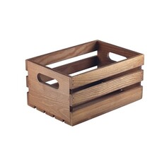 Genware Dark Rustic Wooden Crate 21.5x15x10.8cm