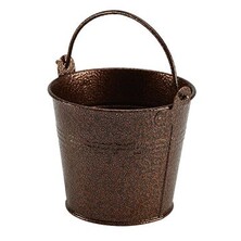 Serving Bucket Hammered Galvanised Steel Copper 10 X 7.7 X 9cm (Box Of 12)