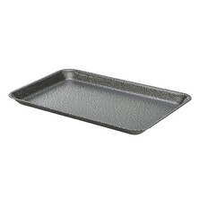 Galvanised Hammered Steel Tray Silver 31.5 X 21.5 X 2cm