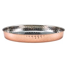 Copper Plated Hammered Presentation Plate 25 X 3cm