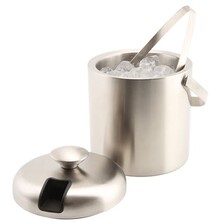 Stainless Steel Insulated Ice Bucket &amp; Tong 1.2L