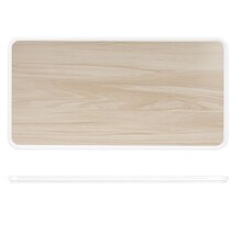 Tokyo Melamine Bento Box Lid 34.8 X 18cm White Oak (Box Of 6)