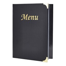 A4 Menu Holder Black 8 Pages