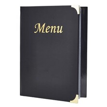 A5 Menu Holder Black 8 Pages