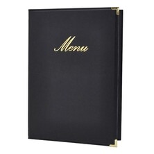 Classic A4 Menu Holder Black (4 Pages)