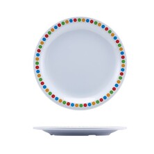 GenWare Melamine Plate Coloured Circles 16cm (Box Of 12)