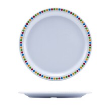 GenWare Melamine Plate Coloured Circles 22.5cm (Box Of 12)