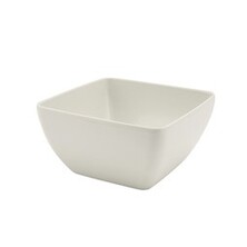 White Melamine Curved Square Bowl 10.5 X 5.3cm (W X H)