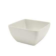 White Melamine Curved Square Bowl 15cm