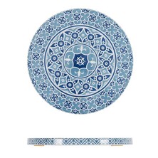 Marrakesh Blue Melamine Round Slab 28.5 X 2.25cm