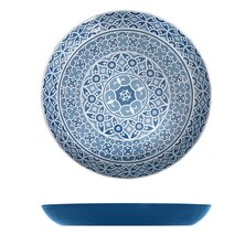 Marrakesh Blue Melamine Bowl 38 X 4.5cm