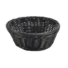 Black Round Polywicker Basket 21cm Dia X 8cm (Box Of 6)