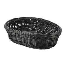 Black Oval Polywicker Basket 22.5cm X 15.5cm X 6.5cm (Box Of 6)