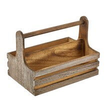 Medium Rustic Wooden Table Caddy