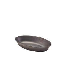 GenWare Black Vintage Steel Oval Dish 17.5 x 11cm (Box of 6)