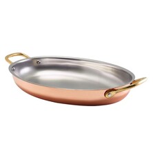 Oval Dish Copper Plated 30 X 21cm X 4cm (L X W X H)  (Box Of 3)