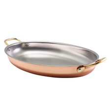 Oval Dish Copper Plated 34 X 23 X 4cm (L X W X H) (Box Of 3)