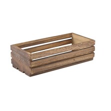 Genware Dark Rustic Wooden Crate 25 X 12 X 7.5cm