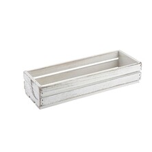 Genware White Wash Wooden Crate 34 X 12 X 7cm