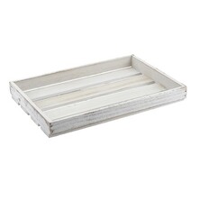 Genware White Wash Wooden Crate 35 X 23 X 4cm