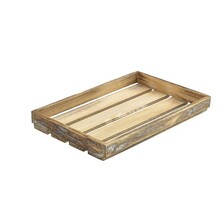 Genware Dark Rustic Wooden Crate 35 X 23 X 4cm