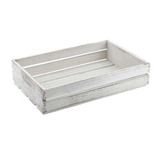 GenWare Wooden Crate White Wash 35 X 23 X 8cm (L x W x H)