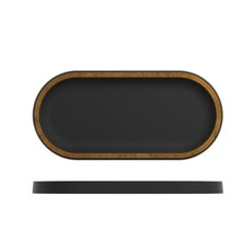 Utah Copper/Black Melamine Oval Tray 32 X 15cm