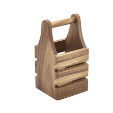 Acacia Wood Cutlery Holder 10cm X 10cm X 20cm